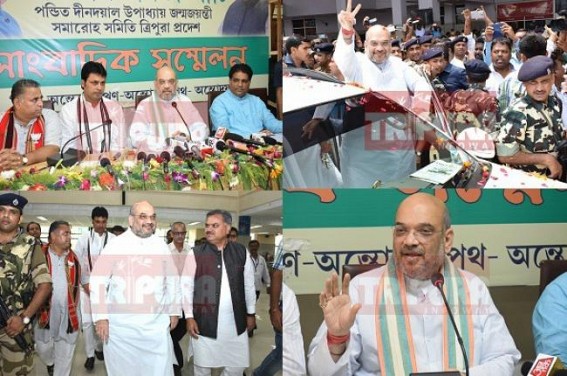 Amit Shah declares â€˜Holy Warâ€™ against anti-national CPI-M : BJP Presidentâ€™s visit triggers mass appeal to defeat Chinaâ€™s spy CPI-M regime, Shah hits Manik Sarkar on organized corruptions, massive central fund lootings